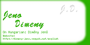 jeno dimeny business card